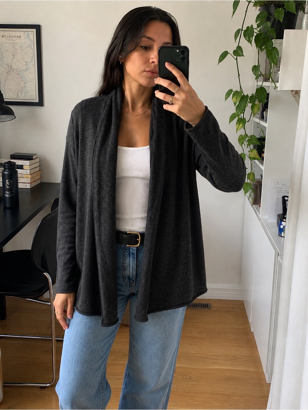 Club Monaco Cashmere Charcoal Gray Cardigan